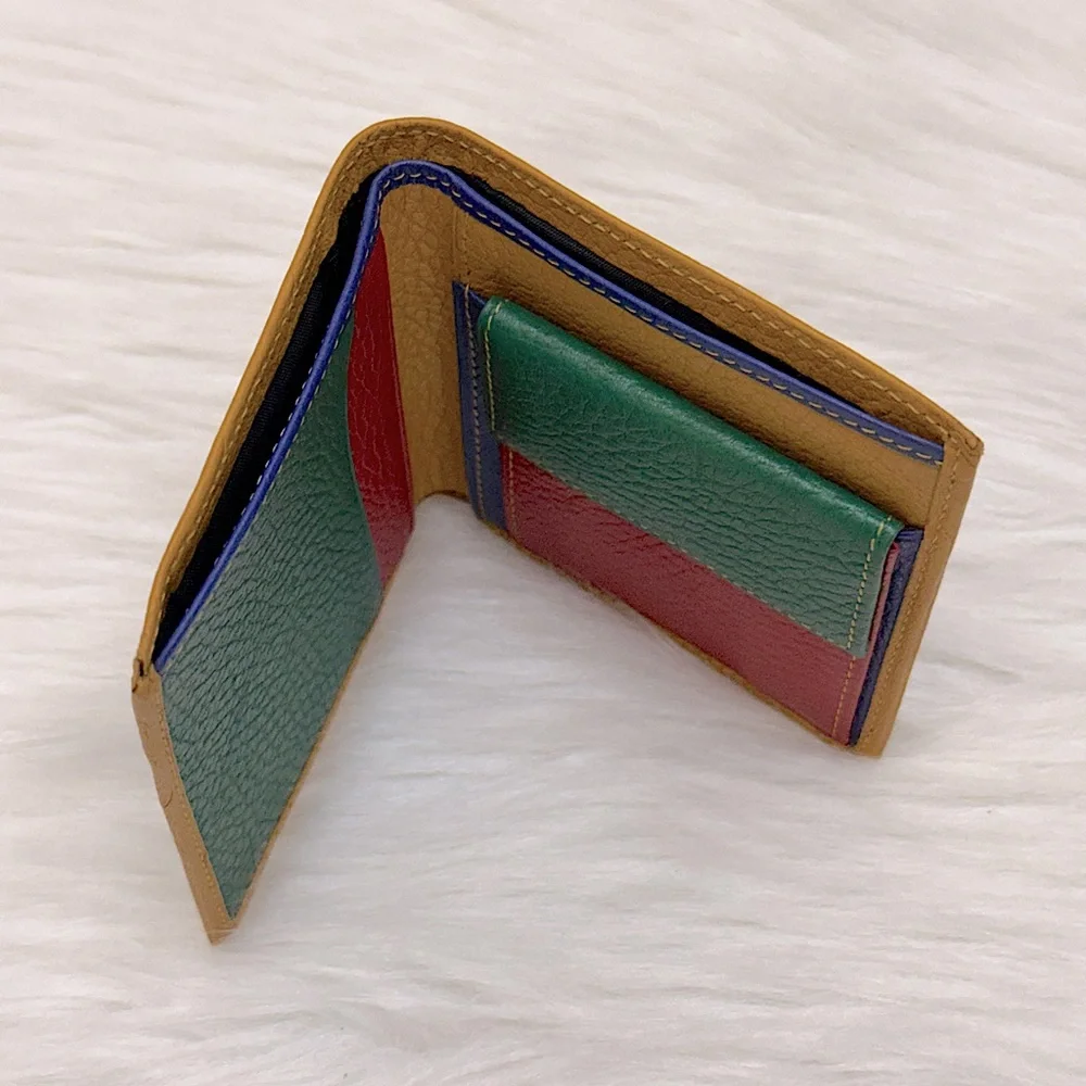 UNITED COLORS OF BENETTON - RED ORANGE YELLOW GREEN BLUE PURPLE BIFOLD WALLET